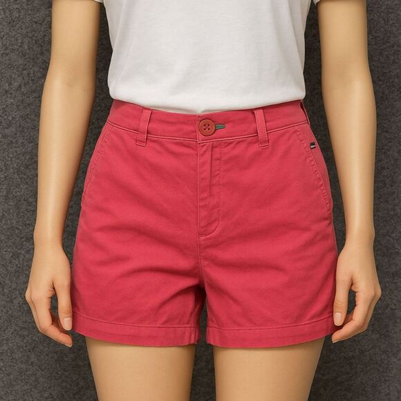 Tommy Hilfiger Women’s Shorts Size 4 Pink Chino Style w/ Pockets & Zip Closure - Picture 1 of 7